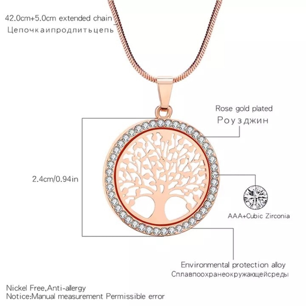 ✨Tree of Life Crystal Encrusted Gold Pendant✨ - Picture 6 of 7
